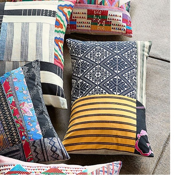 New Pottery Barn Pauline Boyd Nightstorm Stripe Patchwork Lumbar Pillow, 16X26” - Picture 15 of 15